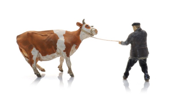 Bauer mit sturer Kuh (1 Figur)