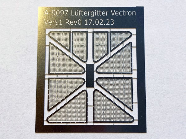 Lüftergitter für Motorraum Vectron Baureihen 247, 248, 249 - Neusilber geätzt für Piko-Modell