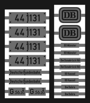 Neusilber-Ätzbeschriftung 44 1131 DB