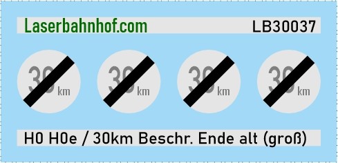 Verkehrsschild Österreich - Ende Geschwindigkeitsbeschränkung 30km alt groß - 7,8mm