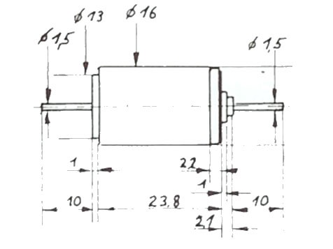 Faulhaber-Glockenankermotor 1624, 12V, 2 Wellenenden -neu