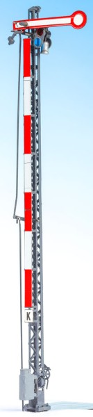 Formhauptsignal Gittermast 8m, 1-flügelig, elektromechanischer Antrieb - Bausatz beleuchtet ,1 Servo
