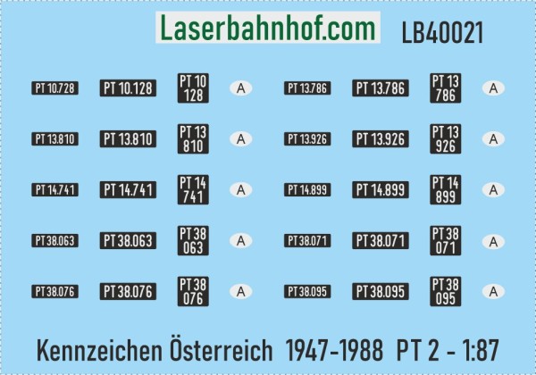 Decals Kfz-Kennzeichen Österreich - PT 2 - 1:87