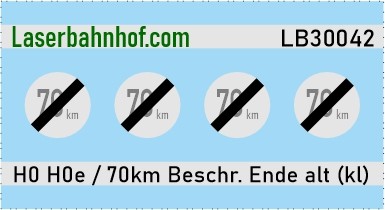 Verkehrsschild Österreich - Ende Geschwindigkeitsbeschränkung 70km alt klein - 5,6mm