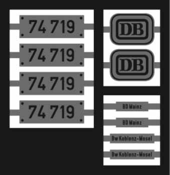 Neusilber-Ätzbeschriftung 74 719 DB