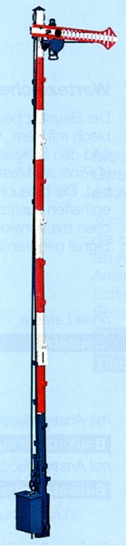 Bayrisches Einfahrsignal 10m-Mast, 1-flügelig , Bausatz beleuchtet