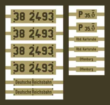 Messing-Ätzbeschriftung 38 2493 Deutsche Reichsbahn