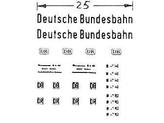 Beschriftungssatz "Deutsche Bundesbahn"