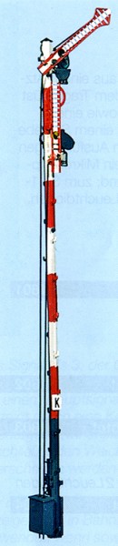 Bayrisches Einfahrsignal 10m-Mast, 2-flügelig ungekuppelt , Bausatz beleuchtet-Copy