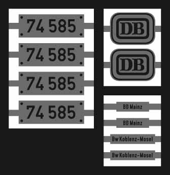 Neusilber-Ätzbeschriftung 74 585 DB