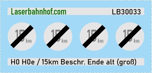 Verkehrsschild Österreich - Ende Geschwindigkeitsbeschränkung 15km alt groß - 7,8mm