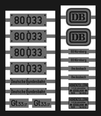 Neusilber-Ätzbeschriftung 80 033 DB