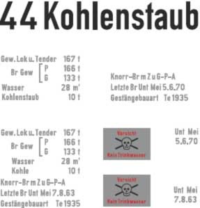 Schiebebildersatz Kohlenstaubender Baureihe 44