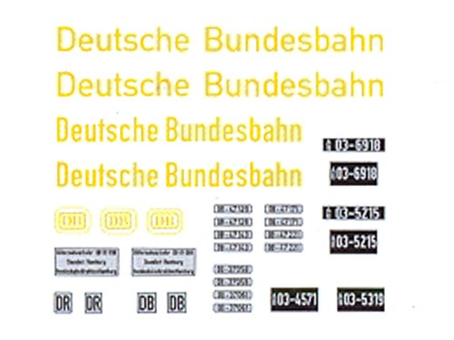 Beschriftungssatz "Deutsche Bundesbahn" mit Nummerschildern
