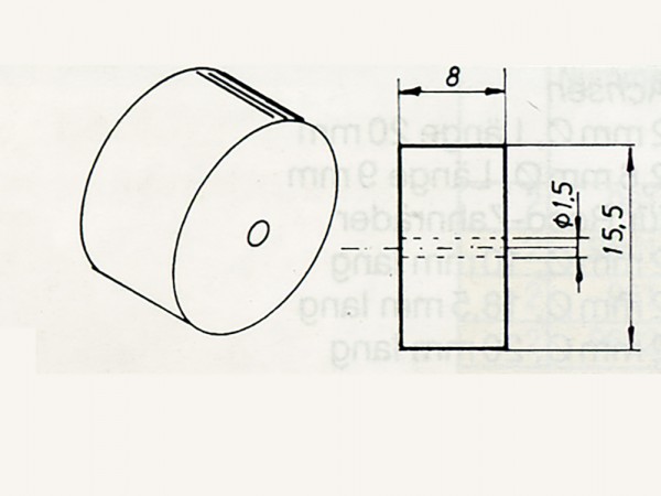 Schwungscheibe, z.B. für Faulhaber-Glockenankermotor 1624, ø 15,5 x 8 mm