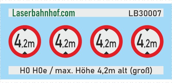 Verkehrsschild Österreich - Durchfahrtshöhe 4,2m groß - 7,8mm