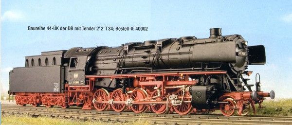 Baureihe 44, DB, ÜK-Führerhaus, Witte-Bleche, Kohlefeuerung, Tender 2'2'T34