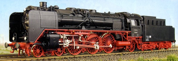 Baureihe 01 Altbaukessel, DR, gekürzte Wagner-Bleche, 1.000 mm Vorlaufräder, Tender 2'2'T34 geschwei