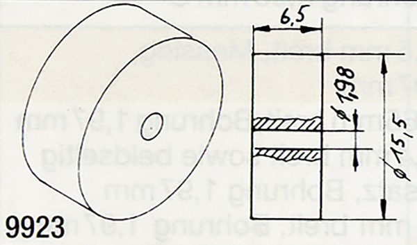 Schwungscheibe, z.B. für Faulhaber-Glockenankermotor ø15,5 x 6,5 mm
