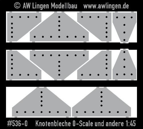 Knotenbleche für 0-Scale-Models und andere - Spur 0