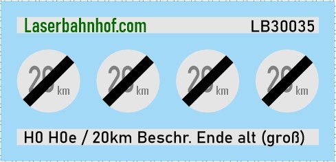 Verkehrsschild Österreich - Ende Geschwindigkeitsbeschränkung 20km alt groß - 7,8mm