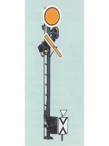 Formvorsignal, dreibegrif., Spiegelk., 5,4m Mast, beleuchtet - 2 Servo-Motoren