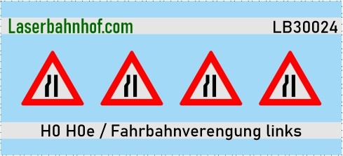Verkehrsschild Österreich - Fahrbahnverengung links