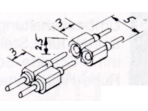 Ministecker und Buchse, isoliert, z.B. für Lok-Tender-Kabelverbindung