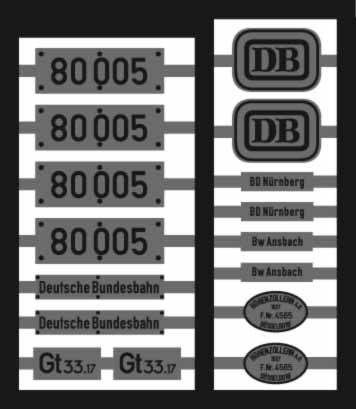 Neusilber-Ätzbeschriftung 80 005 DB