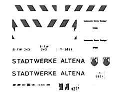 Beschriftungssatz für Kommunalfahrzeuge "Stadt Altena"