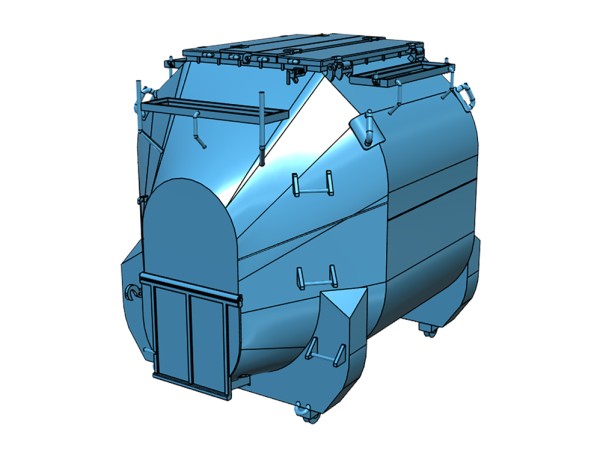 Haus-zu-Haus - Behälter Bauart Effkr 451-Silobehälter- 3D-Druck