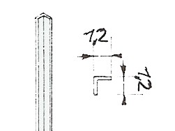 Kunststoffprofile 100 mm lang, L-Profil 1,2 mm x 1,2 mm