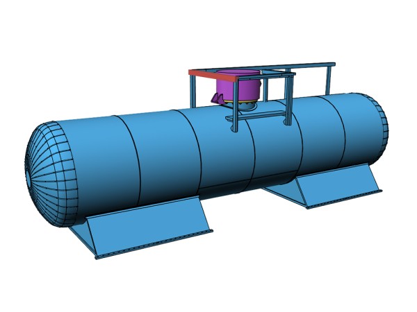 Fährboot-Kesselwagen für Siliziumtetrachlorid (VTG) - Umbausatz für Liliput Kesselwagenfahrwerk - 3D