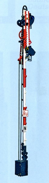 Bayrisches Einfahrsignal 10m-Mast, 2-flügelig ungekuppelt , Bausatz unbeleuchtet