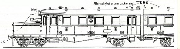 Beschriftungssatz Speicher-, Dampf- und Nebenbahntriebwagen der Deutschen Reichsbahn (DRB)