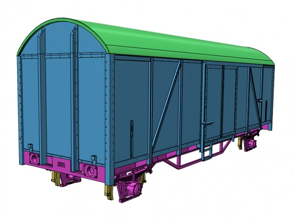 Bausatz Gms 45 (Gls 203) - gedeckter Güterwagen - 3D-Druck