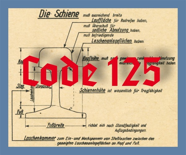 Schienenprofil Code 125 blank