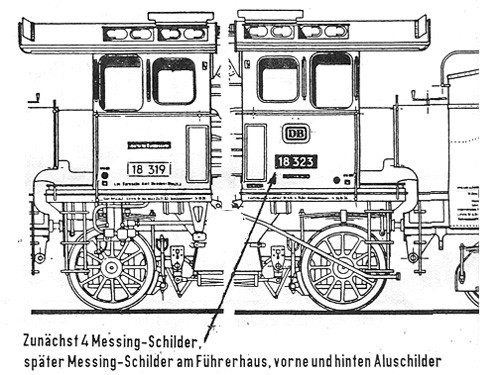 Beschriftungssatz Baureihe 18.1, 18.3 und 18.4 DB