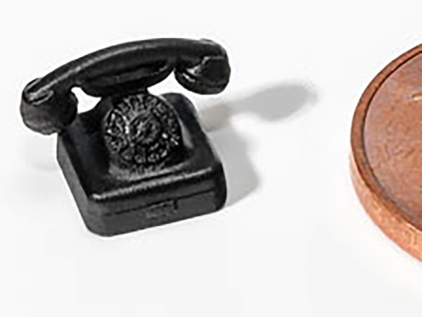 Telefon W48 mit aufgelegtem Hörer - Messingfeinguss - Spur1