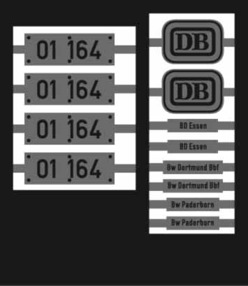 Lokschilder 01 164 mit DB-Neubaukessel + 2'2'T34