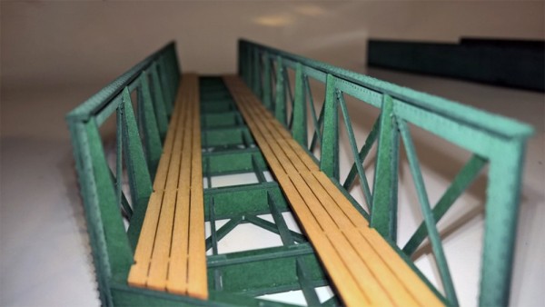 Eisenbahnbrücke H0 / 9 Elemente, schräg rechts, eingleisig - 1:87