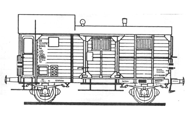 Beschriftungssatz DB, Güterzugepäckwagen, Dienstgüterwagen
