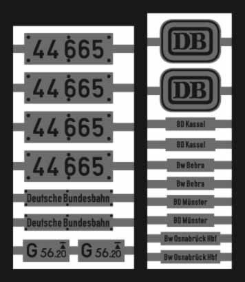 Neusilber-Ätzbeschriftung 44 665 DB