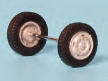Einfachreifen-Radsatz, Felge mit Gummireifen, profiliert für Kaelble ø12,1 mm