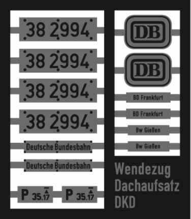 Neusilber-Ätzbeschriftung 38 2994 Deutsche Bundesbahn