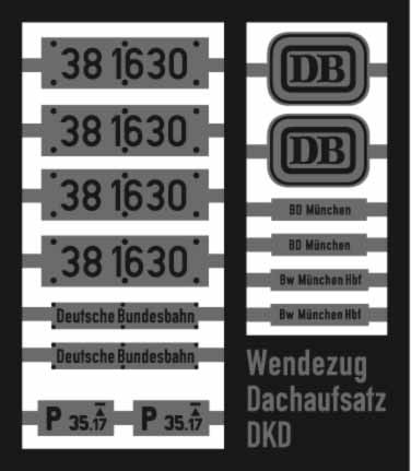 Neusilber-Ätzbeschriftung 38 1630 Deutsche Bundesbahn