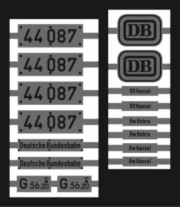 Neusilber-Ätzbeschriftung 44 087 DB