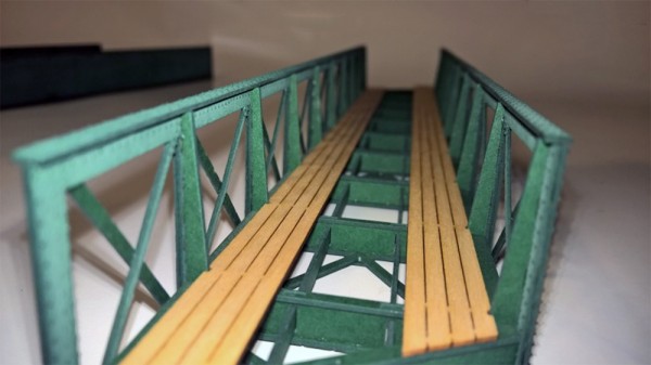 Eisenbahnbrücke H0 / 9 Elemente, schräg links, eingleisig - 1:87