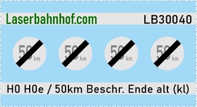 Verkehrsschild Österreich - Ende Geschwindigkeitsbeschränkung 50km alt klein - 5,6mm