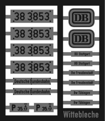Lokschilder 38 3853 DB (2-domig, Wittebleche)